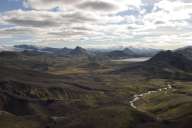 Duhové hory, v pozadí jezero Álftavatn